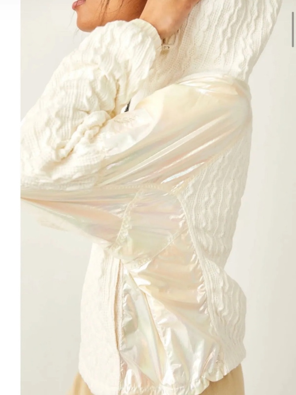 FP Movement by Free People Iridescent Cream Pullover Jacket